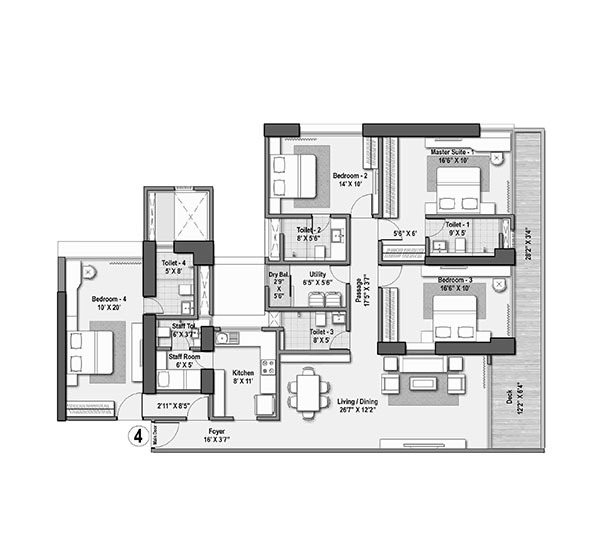 2 BHK Floor Plan